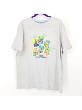 Disney Parks Castles T Shirt Large Fantasyland Castle Collection Gray NWT